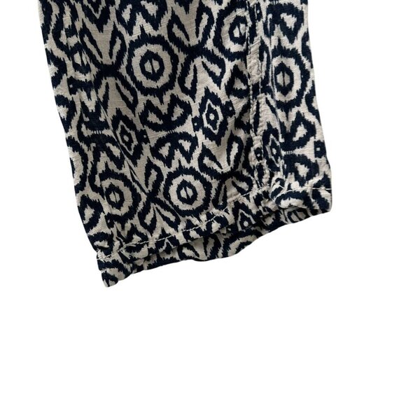 Cali1850 Navy White Smocked Drawstring Waist Wide Leg Pants Linen Blend Women S - Picture 9 of 16